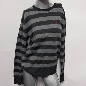 American Eagle Y2K Grey Striped Sweater